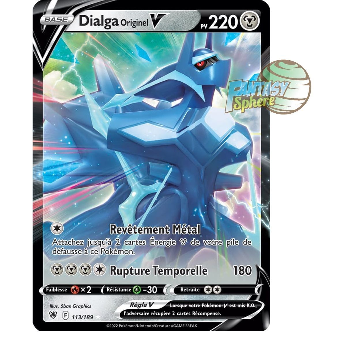 Dialga Originel V - Ultra Rare 113/189 - Epee et Bouclier Astres Radieux