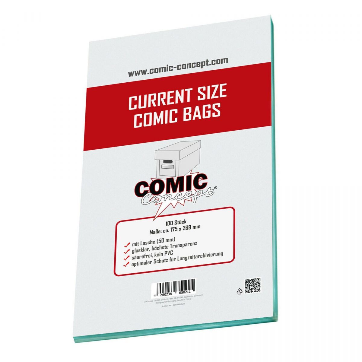 Item Comic Concept - Comic Bags - Resealable - Current Size (100)