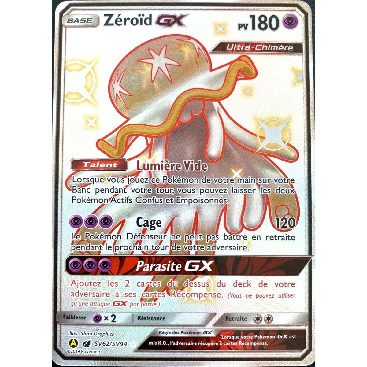 Zéroïd GX - Full Art Ultra Rare SV62/SV94 - Soleil et Lune 11.5 Destinees Occultes
