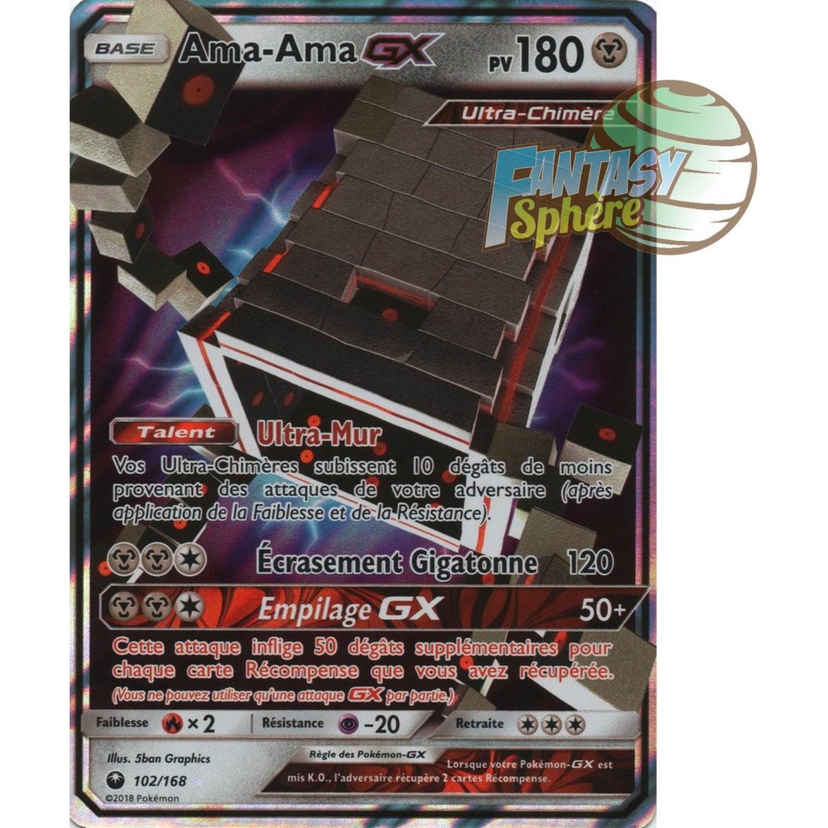 Ama-Ama GX - Ultra Rare 102/168 - Soleil et Lune 7 Tempête Céleste