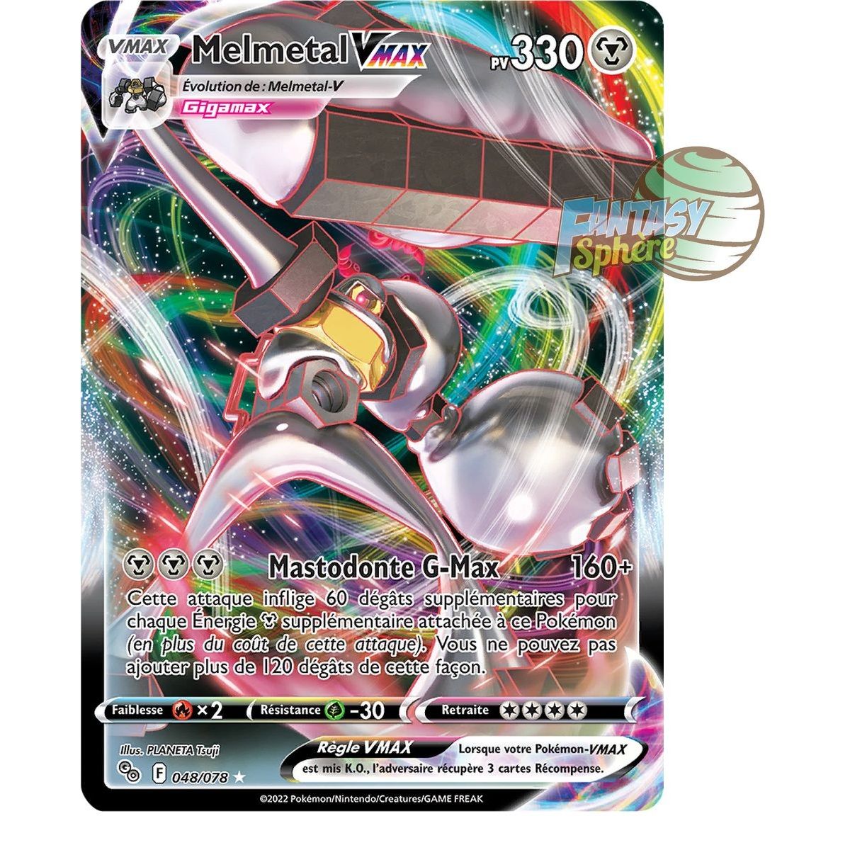 Melmetal VMAX - Full Art Ultra Rare 48/78 - Epee et Bouclier Pokemon Go