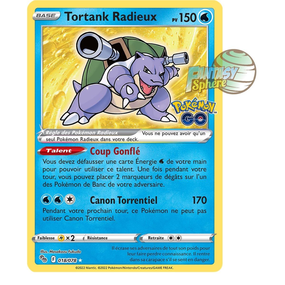 Tortank Radieux - Radiant Rare 18/78 - Epee et Bouclier Pokemon Go