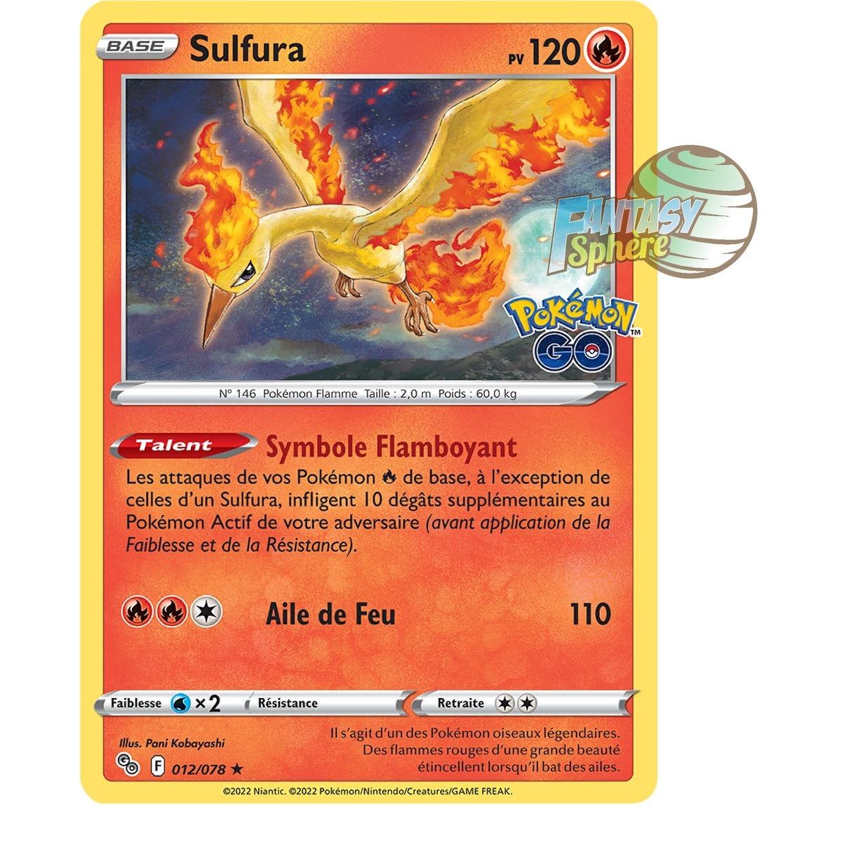 Item Sulfura - Holo Rare 12/78 - Epee et Bouclier Pokemon Go
