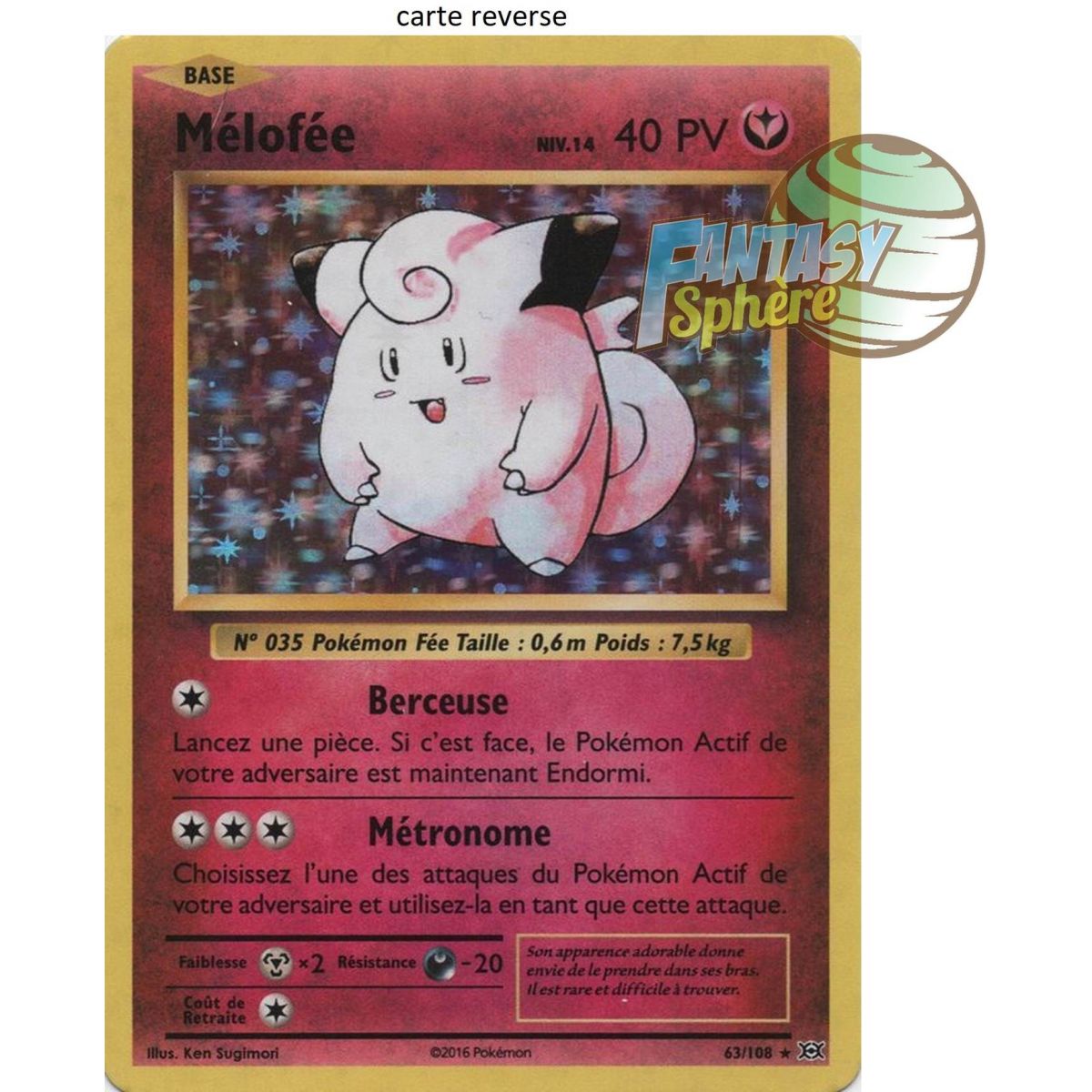 Mélofée - Reverse 63/108 - XY 12 Évolutions