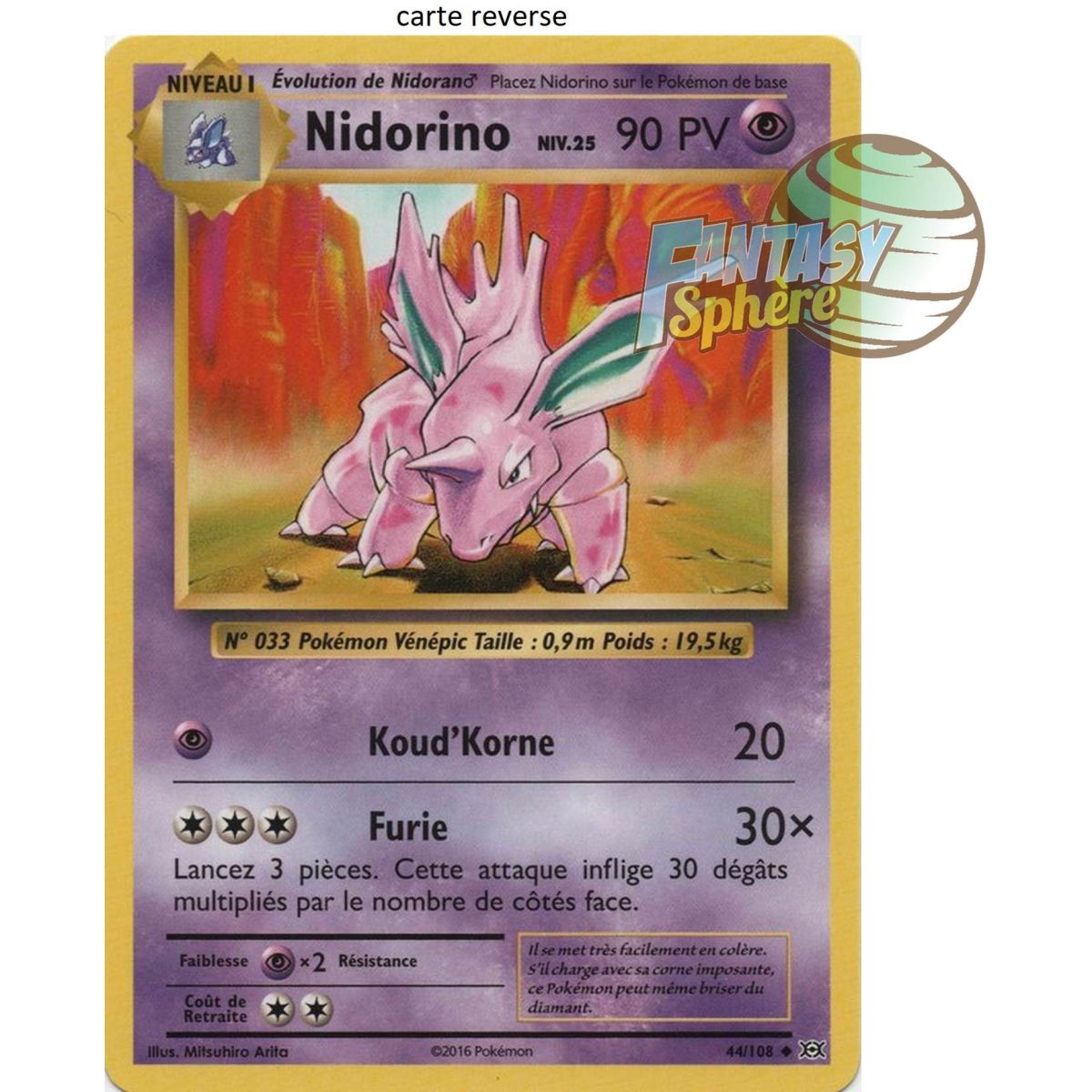 Nidorino - Reverse 44/108 - XY 12 Évolutions