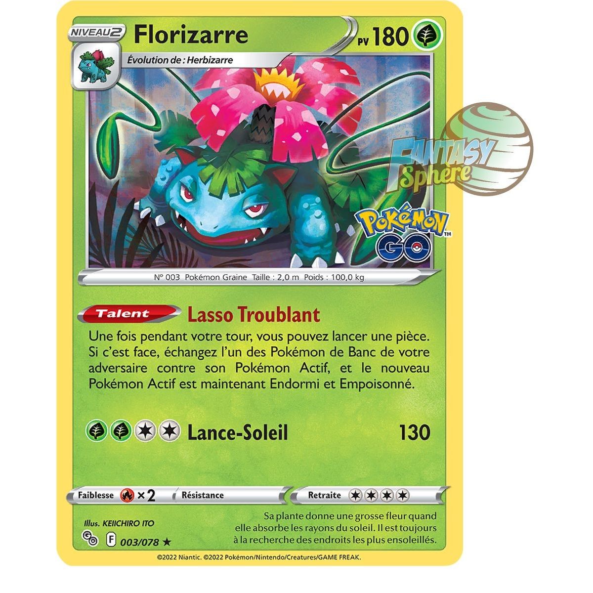 Item Florizarre - Holo Rare 3/78 - Epee et Bouclier Pokemon GO