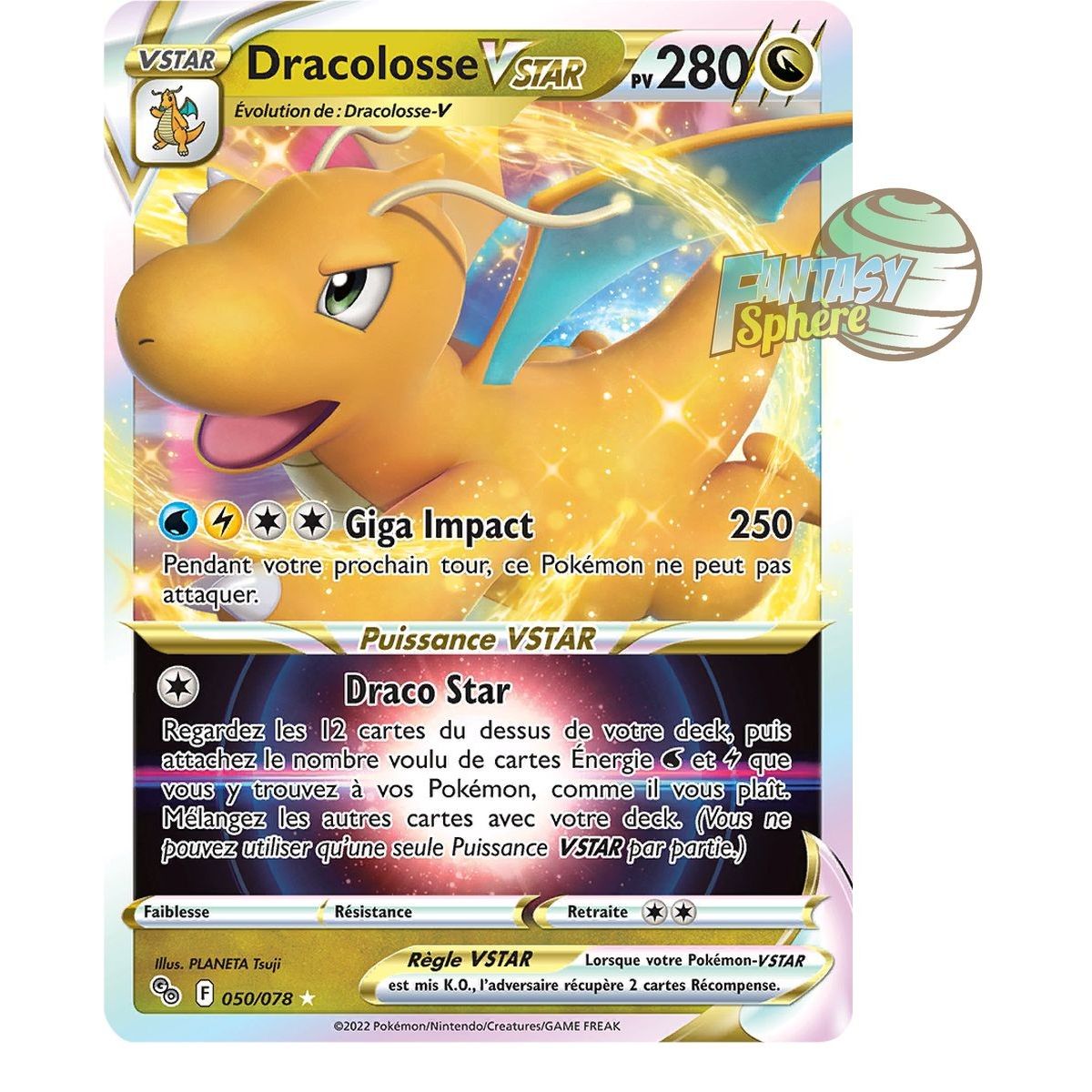 Item Dracolosse VSTAR - Full Art Ultra Rare 50/78 - Epee et Bouclier Pokemon GO