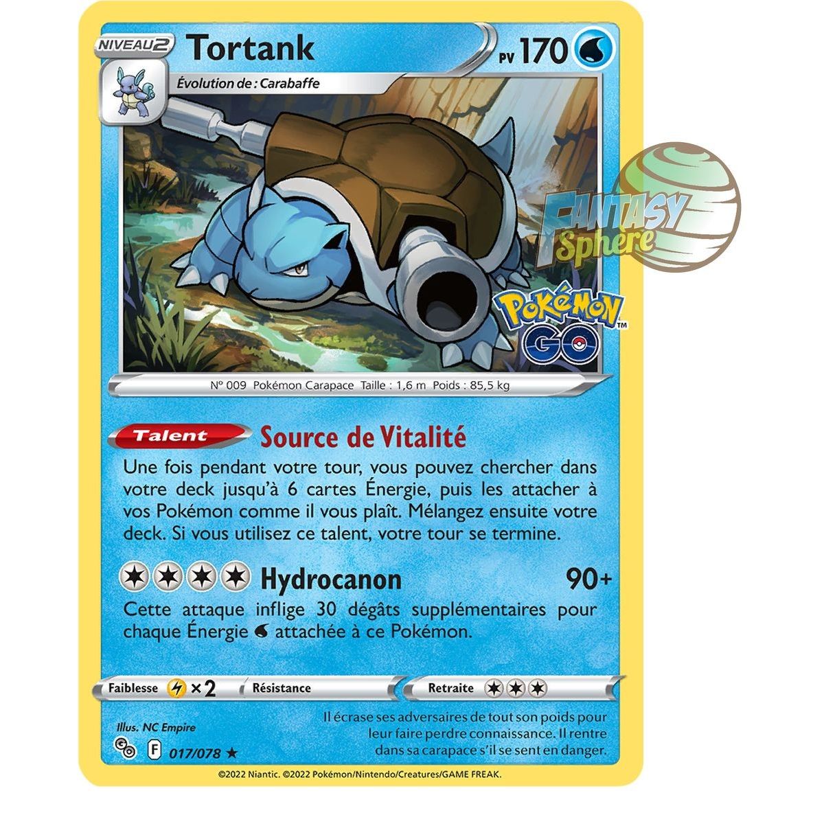Item Tortank - Holo Rare 17/78 - Epee et Bouclier Pokemon GO