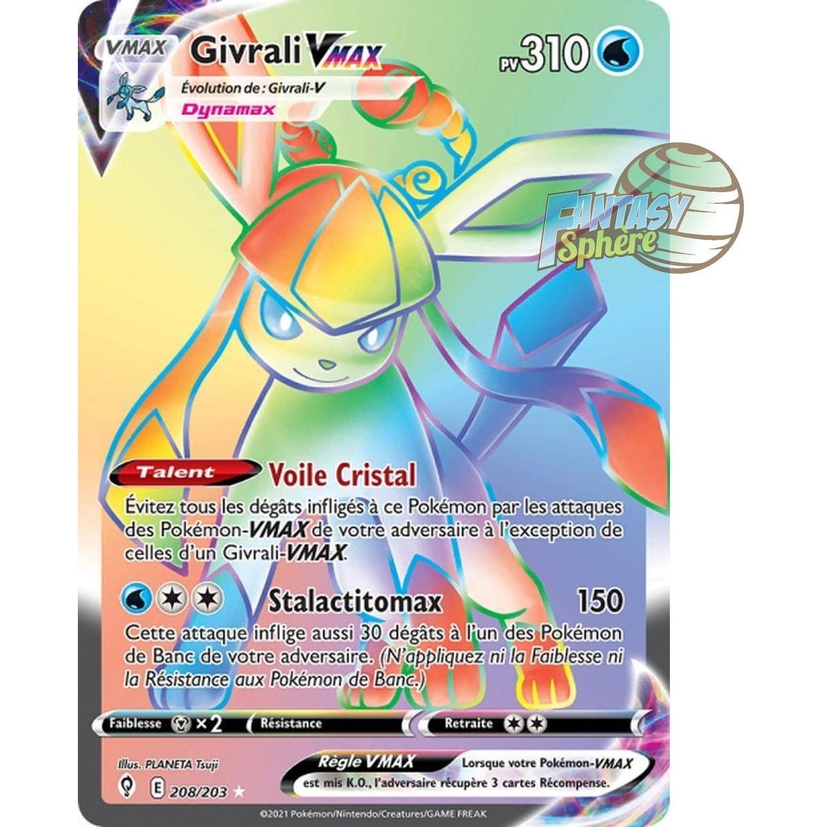 Givrali VMAX - Secret Rare 208/203 - Epee et Bouclier Evolution Celeste