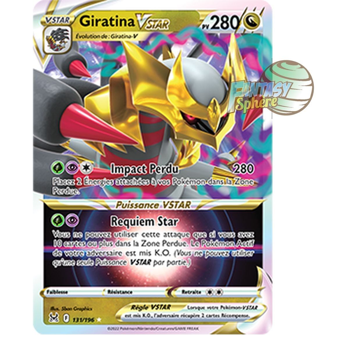 Giratina VSTAR - Full Art Ultra Rare 131/196 - Epee et Bouclier 11 Origine Perdue