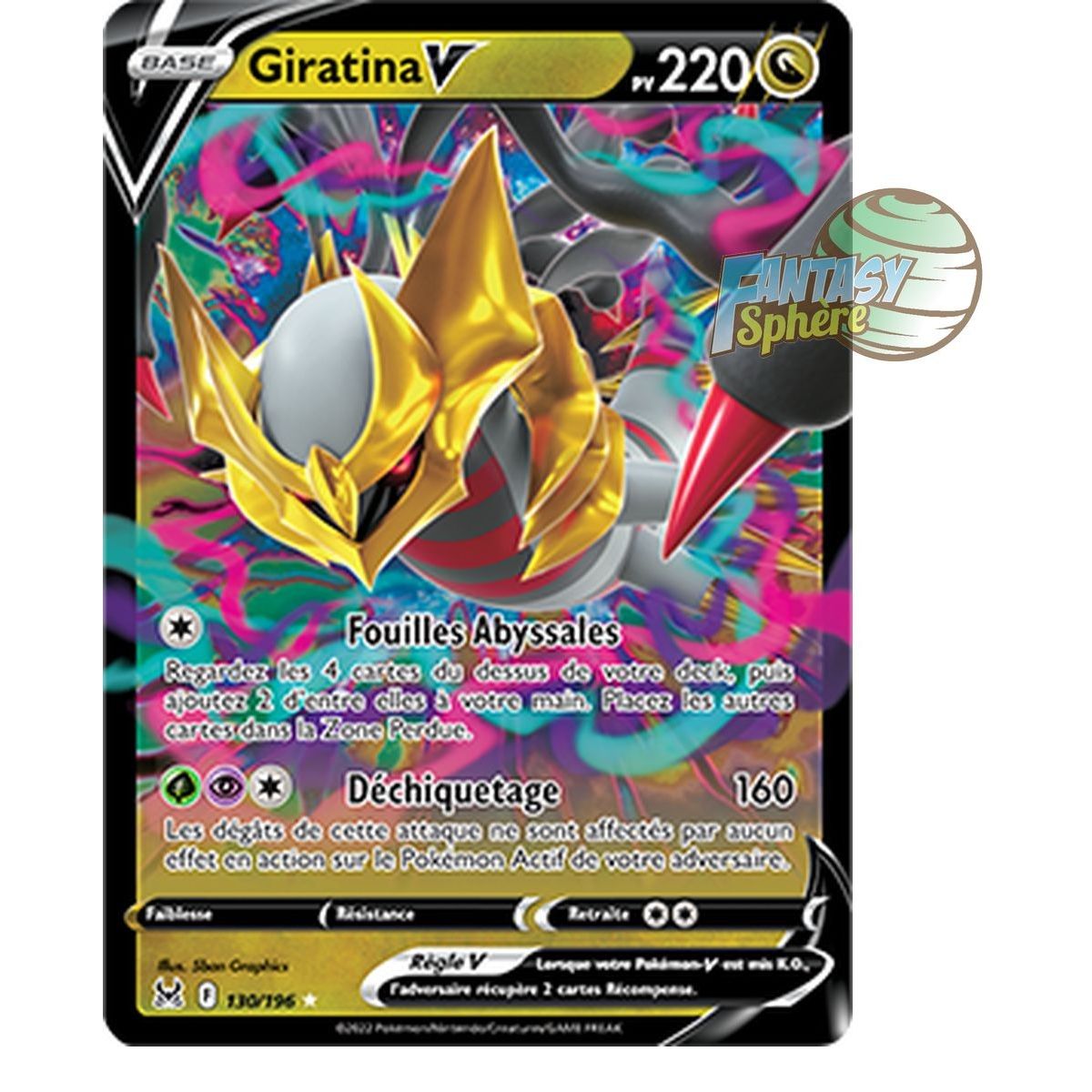 Giratina V - Ultra Rare 130/196 - Epee et Bouclier 11 Origine Perdue