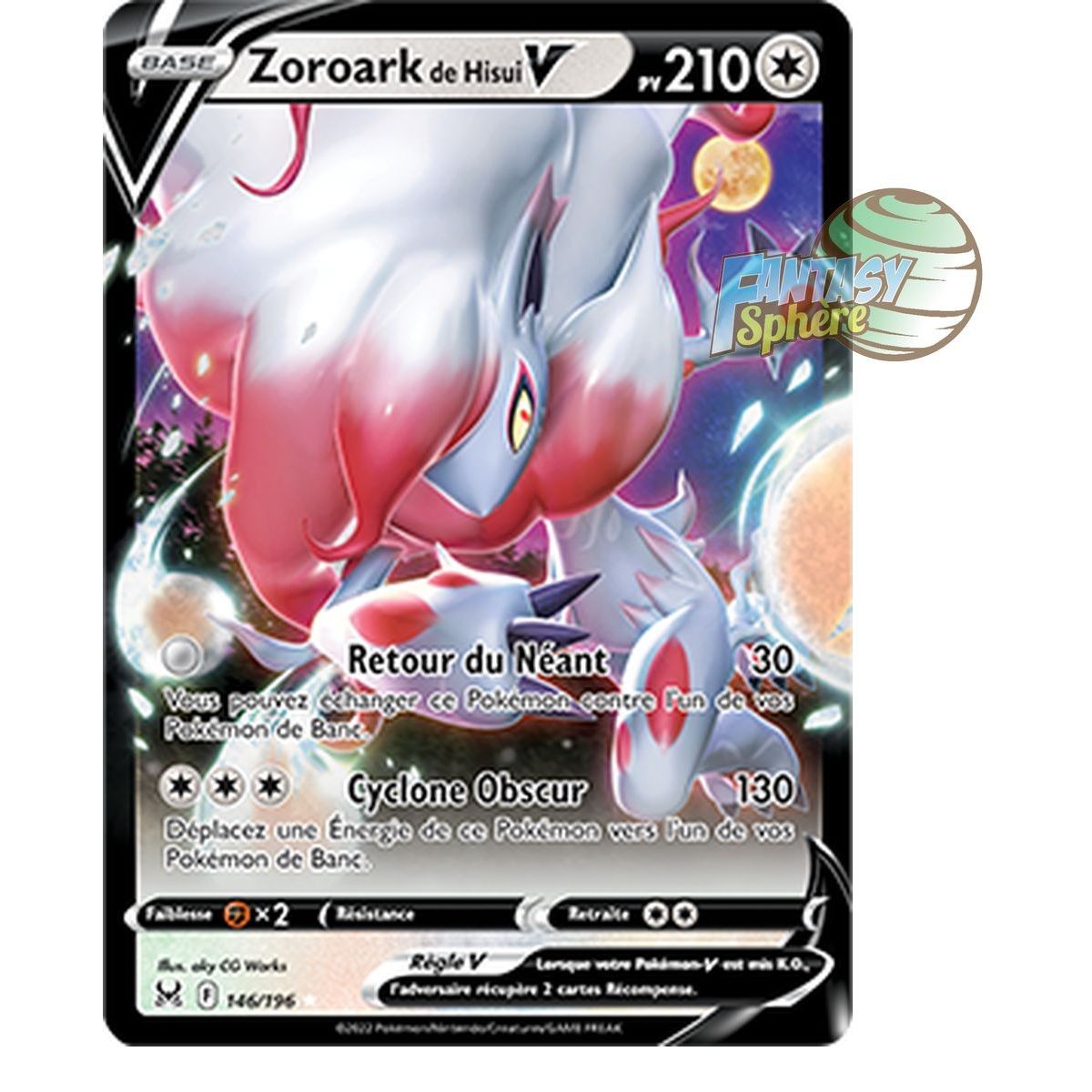 Zoroark de Hisui V - Ultra Rare 146/196 - Epee et Bouclier 11 Origine Perdue