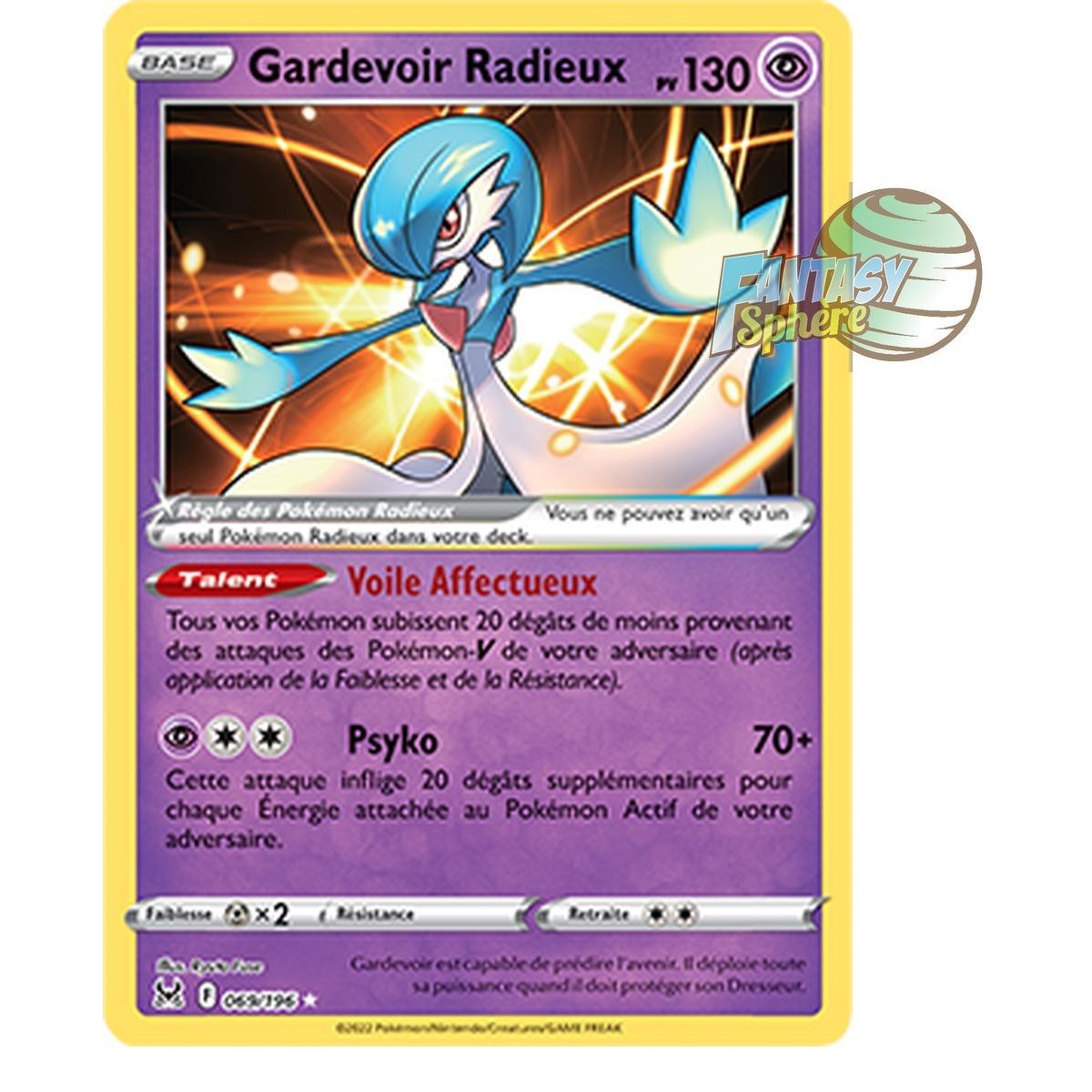 Gardevoir Radieux - Radiant Rare 69/196 - Epee et Bouclier 11 Origine Perdue