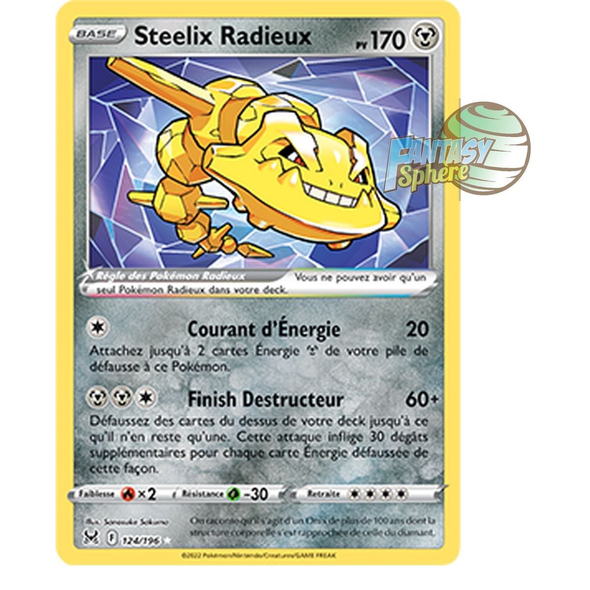 Steelix Radieux - Radiant Rare 124/196 - Epee et Bouclier 11 Origine Perdue