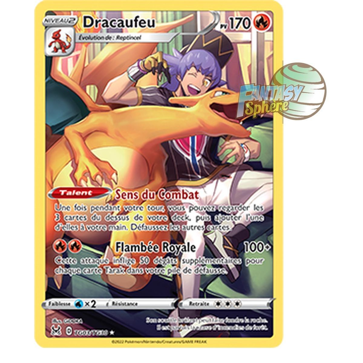 Dracaufeu - Full Art Ultra Rare TG03/TG30 - Epee et Bouclier 11 Origine Perdue