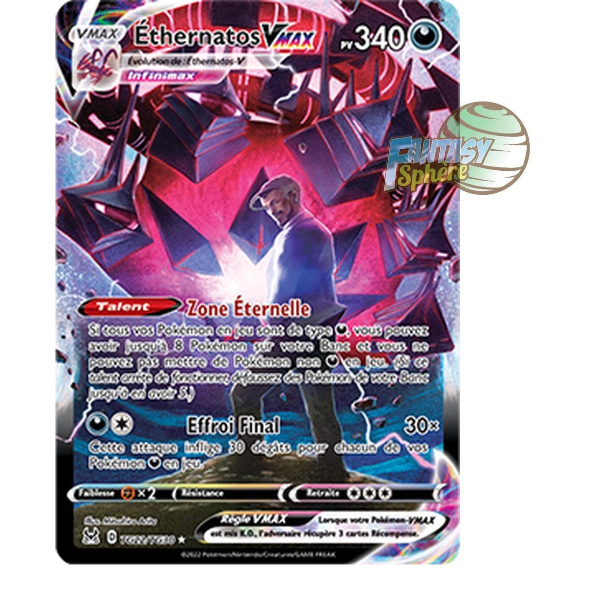 Éthernatos VMAX - Full Art Ultra Rare TG22/TG30 - Epee et Bouclier 11 Origine Perdue