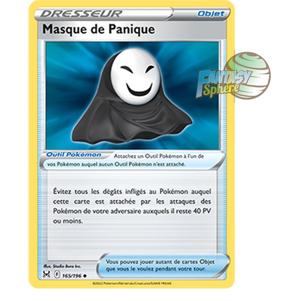 Item Masque de Panique - Peu Commune 165/196 - Epee et Bouclier 11 Origine Perdue