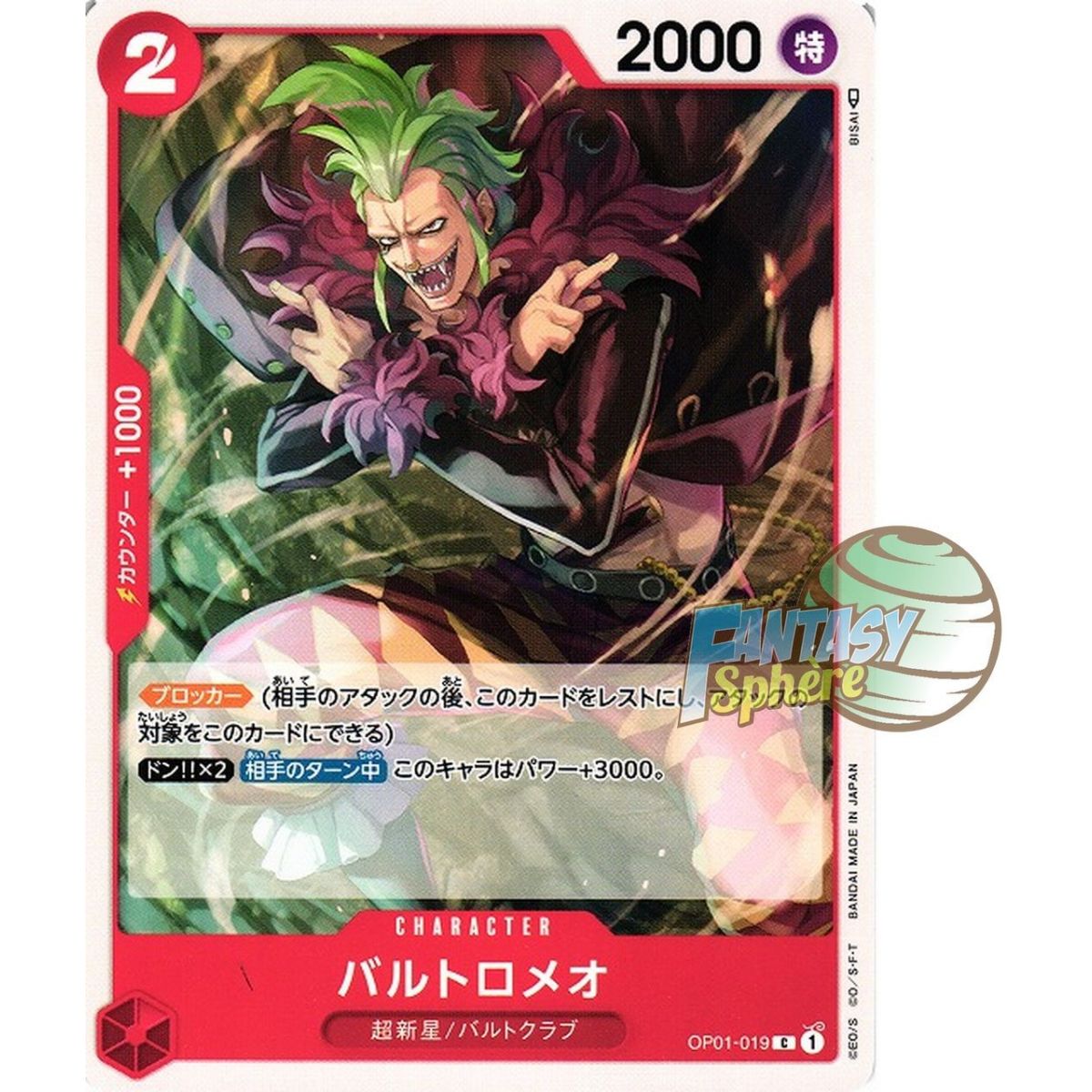 Bartolomeo - C  OP01-019 - OP01 Romance Dawn Japonais