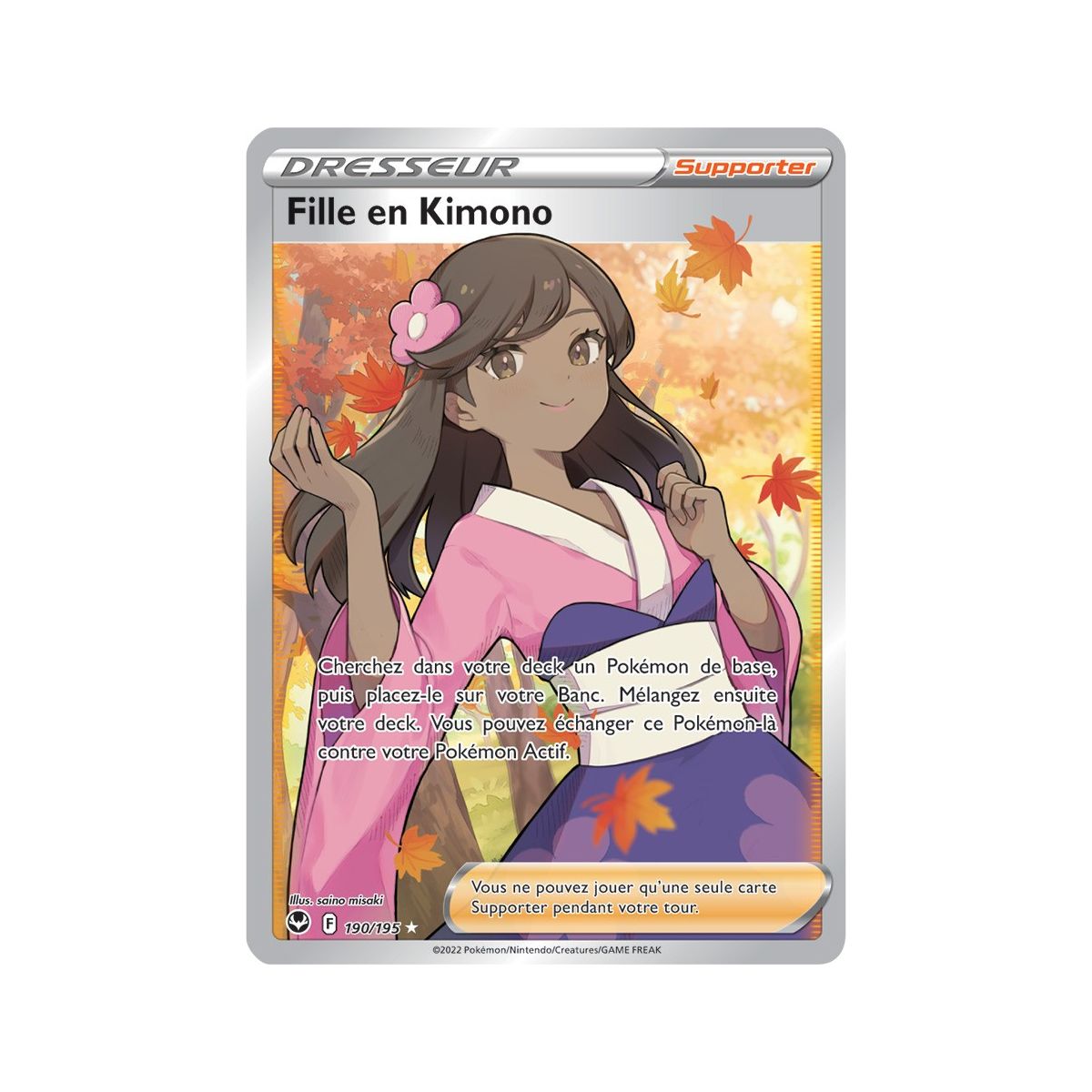 Fille en Kimono - Full Art Ultra Rare 190/195 - Epee et Bouclier 12 Tempete Argentée