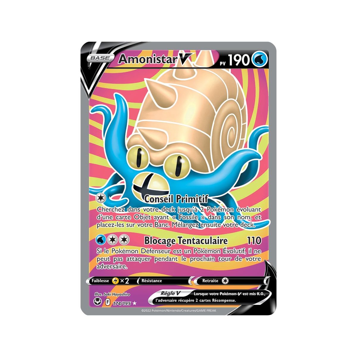Amonistar V - Full Art Ultra Rare 174/195 - Epee et Bouclier 12 Tempete Argentée