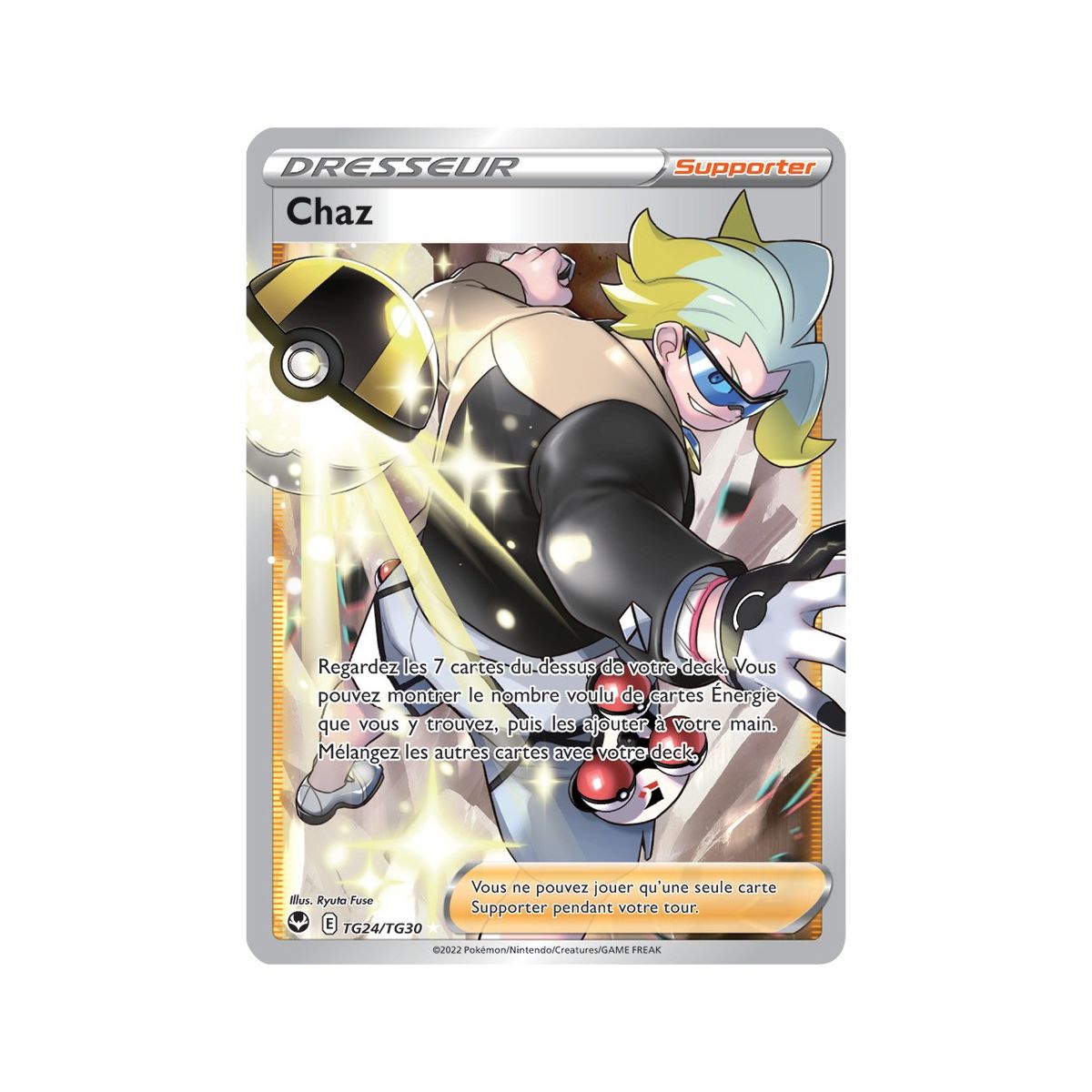 Chaz - Full Art Ultra Rare TG24/TG30 - Epee et Bouclier 12 Tempete Argentée