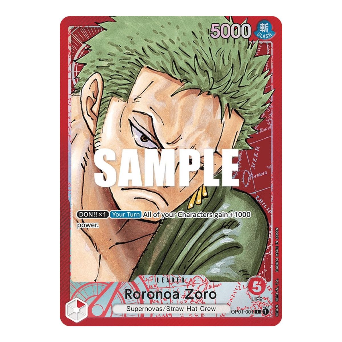 Roronoa Zoro - L Parallel OP01-001 - OP01 Romance Dawn