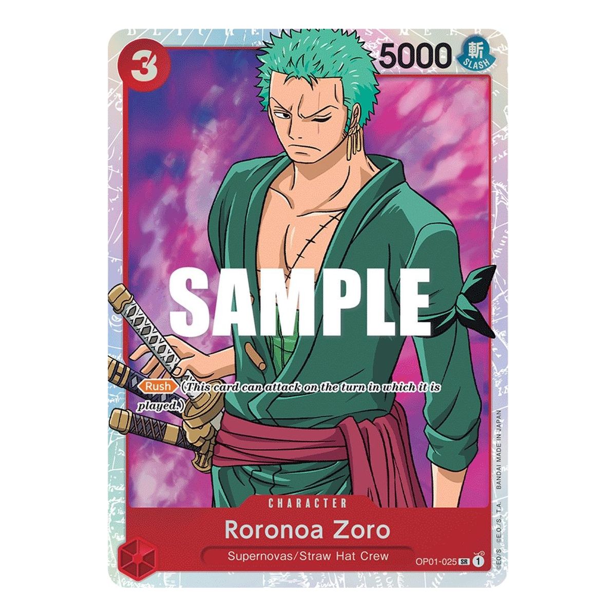 Roronoa Zoro - SR  OP01-025 - OP01 Romance Dawn