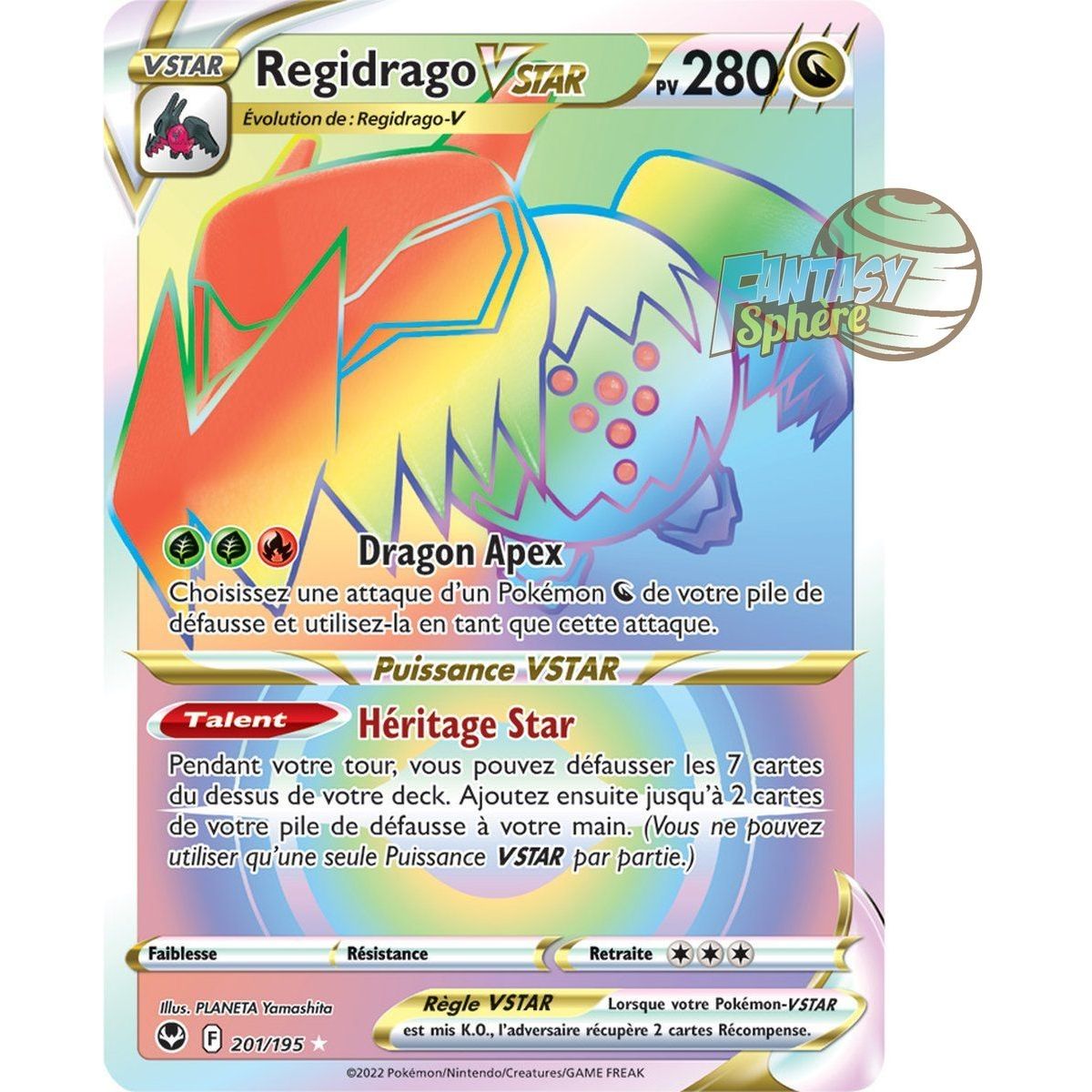 Regidrago VSTAR - Secret Rare 201/195 - Epee et Bouclier 12 Tempete Argentée