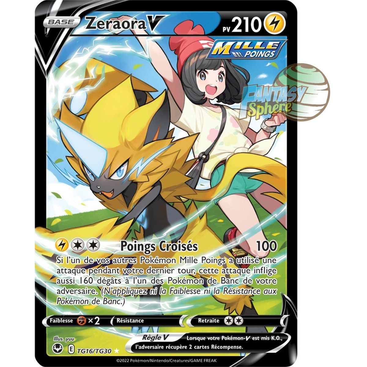 Zeraora V - Full Art Ultra Rare TG16/TG30 - Epee et Bouclier 12 Tempete Argentée