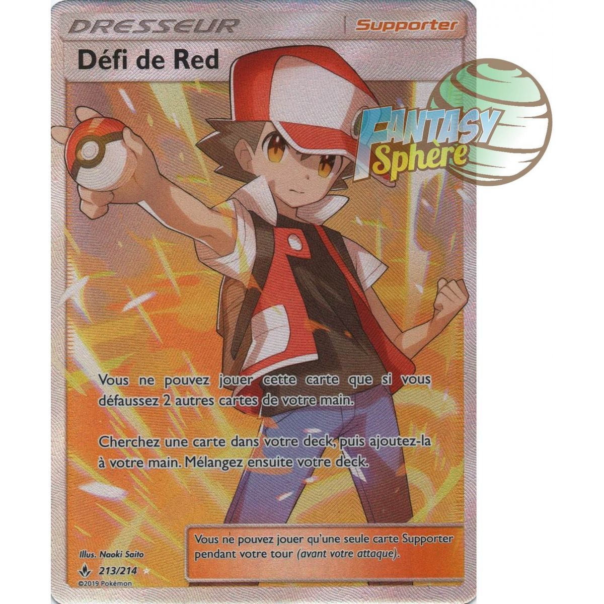 Défi de Red - Full Art Ultra Rare  213/214 - Soleil et Lune 10 Alliance Infaillible