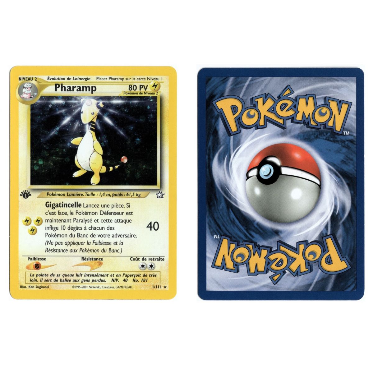 Pharamp 1/111 Neo Genesis Holo 1st Français Voir Scan