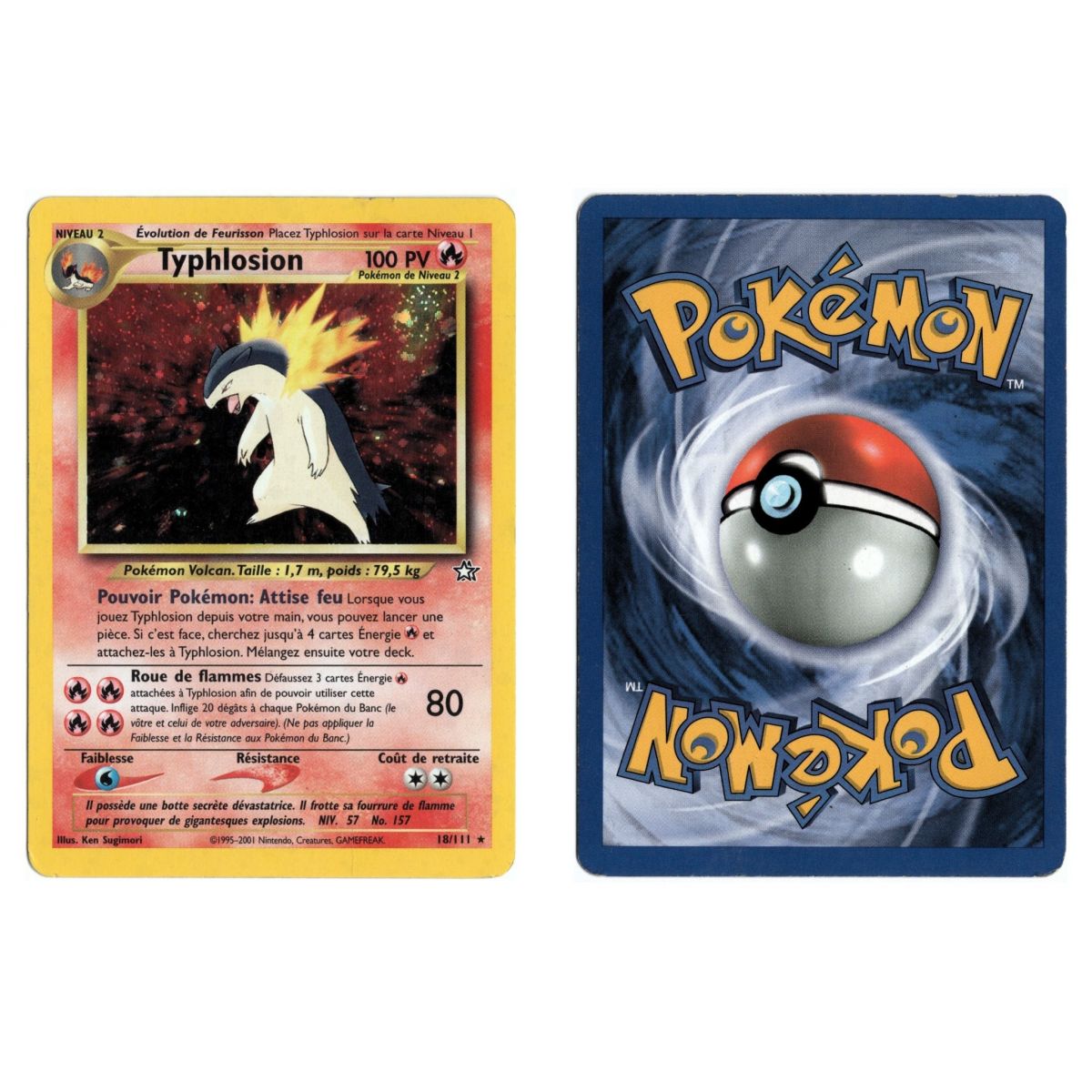 Typhlosion 18/111 Neo Genesis Holo Unlimited Français Voir Scan