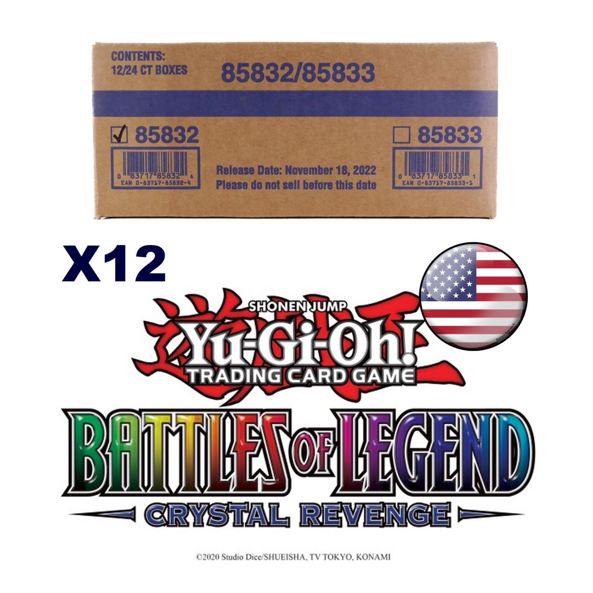 Item *US Print SEALED* Yu-Gi-Oh! - Case - 12 Boite de 24 Boosters - Battles of Legend : Crystal Revenge - AMERICAIN