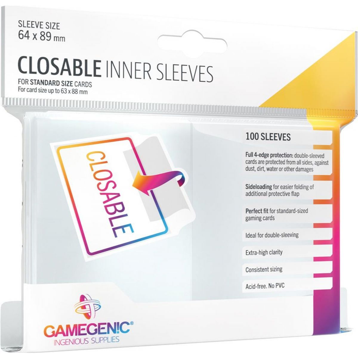 Item Gamegenic - Protèges Cartes - Standard - Closable Inner Sleeves (100)