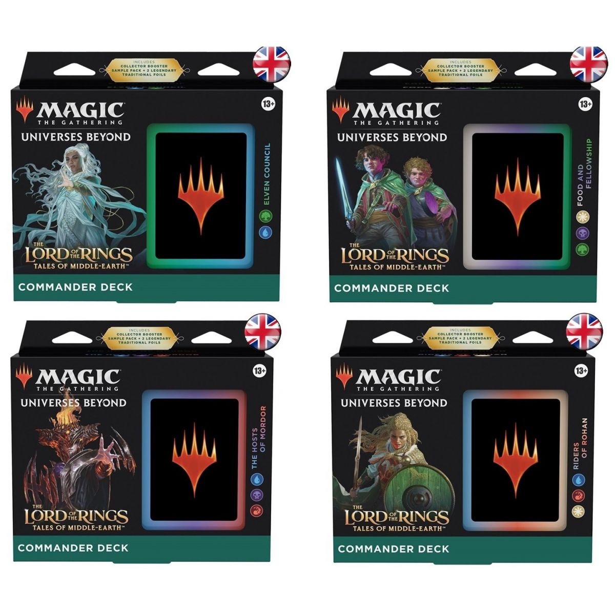 Magic the Gathering - Lot de 4 Deck Commander - Le Seigneur des Anneaux : Chroniques de la Terre du Milieu - EN
