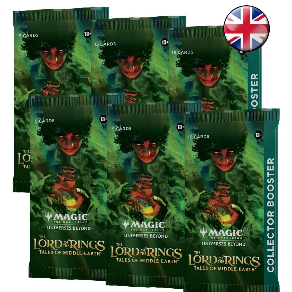 Magic The Gathering - Lot de 6 Booster - Collector - Le Seigneur des Anneaux : Chroniques de la Terre du Milieu - EN