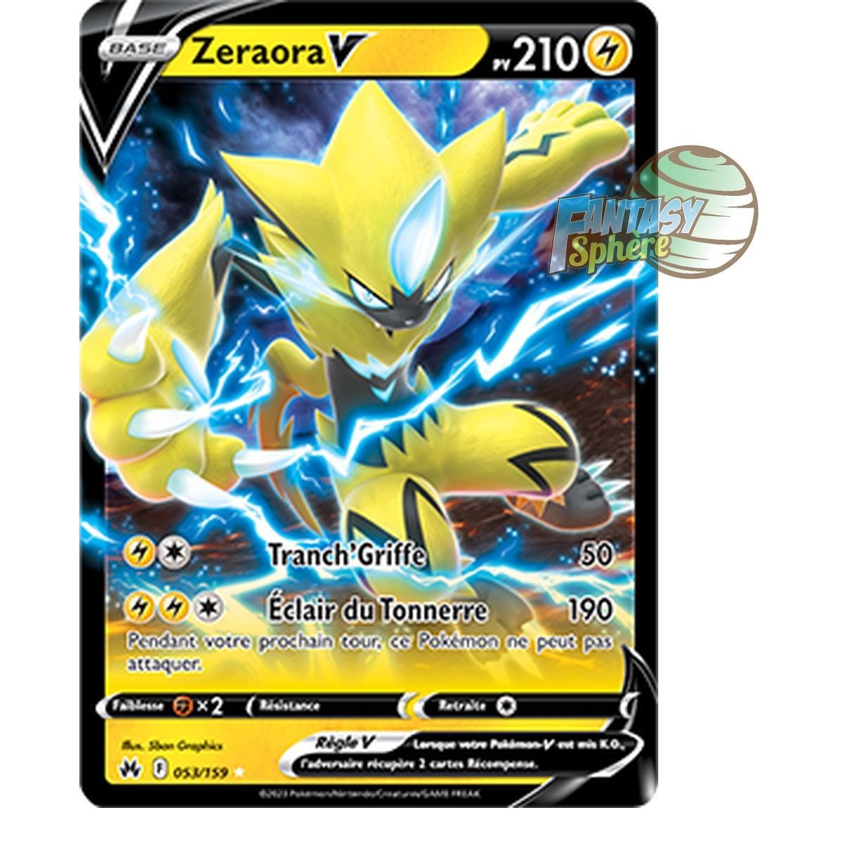 Zeraora V - Ultra Rare 53/159 - Epee et Bouclier 12.5 Zenith Supreme