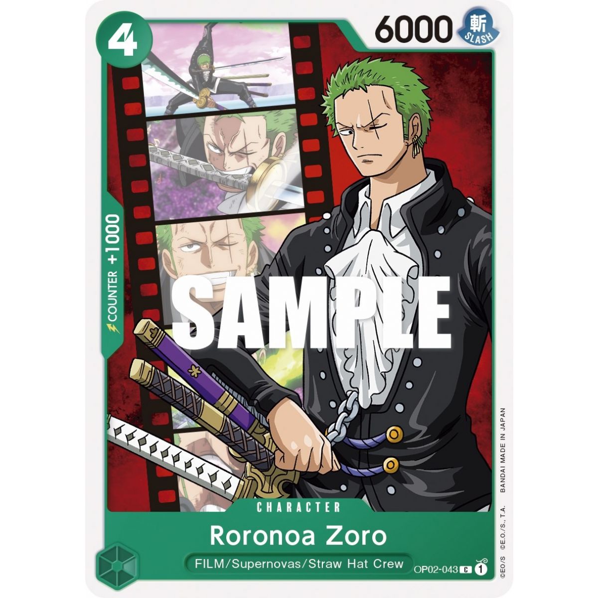 Item Roronoa Zoro - C  OP02-043 - OP02 Paramount War