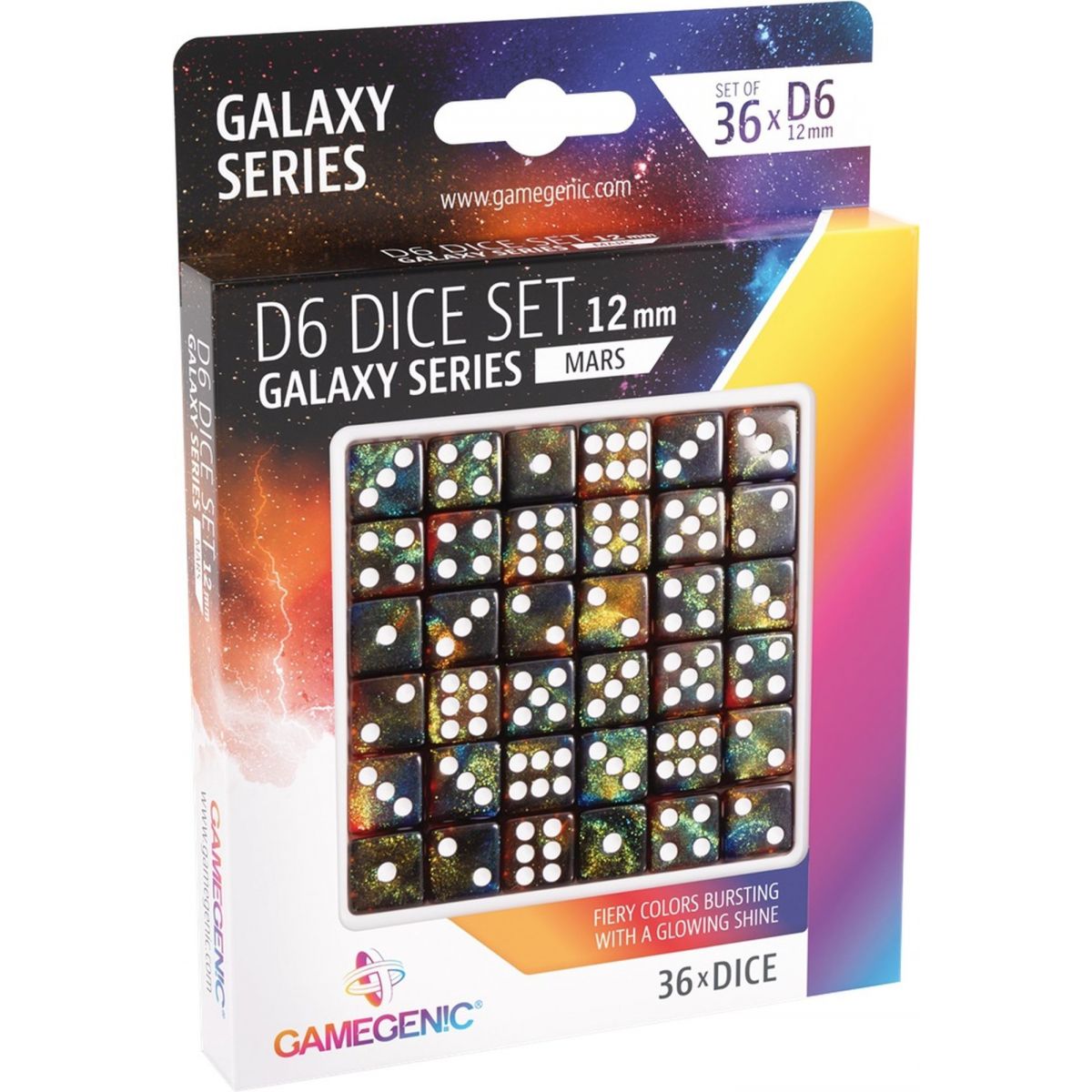 Item Gamegenic - Dice - Galaxy Series - Mars - Set de 36 Dés de 6 - 12mm