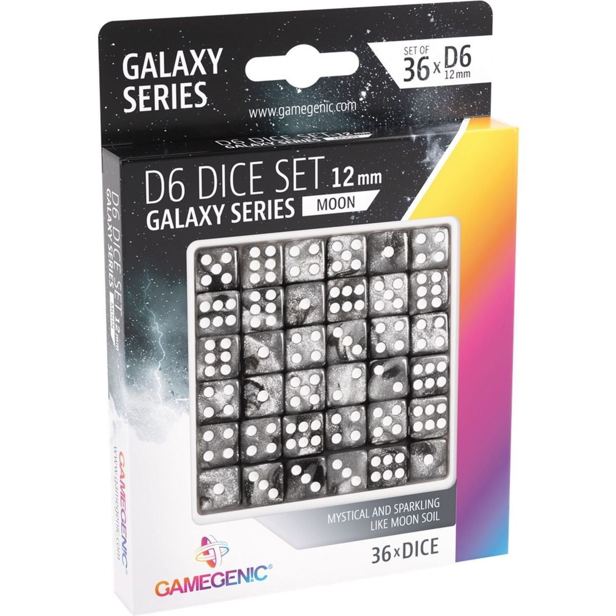 Item Gamegenic - Dice - Galaxy Series - Moon - Set de 36 Dés de 6 - 12mm