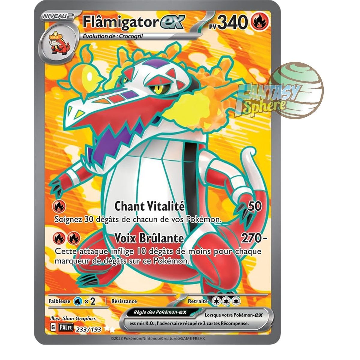 Flâmigator EX - Ultra Rare 233/193 - Ecarlate et Violet Evolution à Paldea