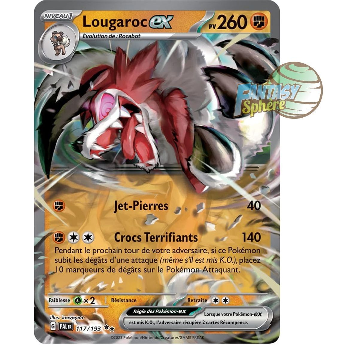 Lougaroc EX - Double Rare 117/193 - Ecarlate et Violet Evolution à Paldea