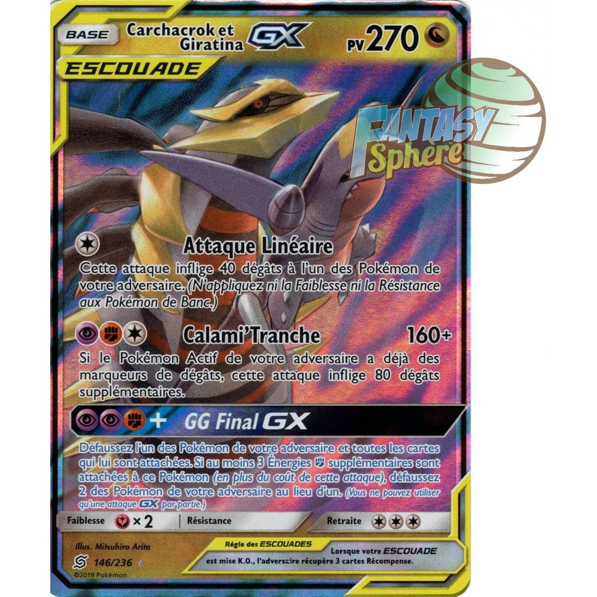 Item Carchacrok et Giratina GX - Ultra Rare 146/236 - Soleil et Lune 11 Harmonie des Esprits