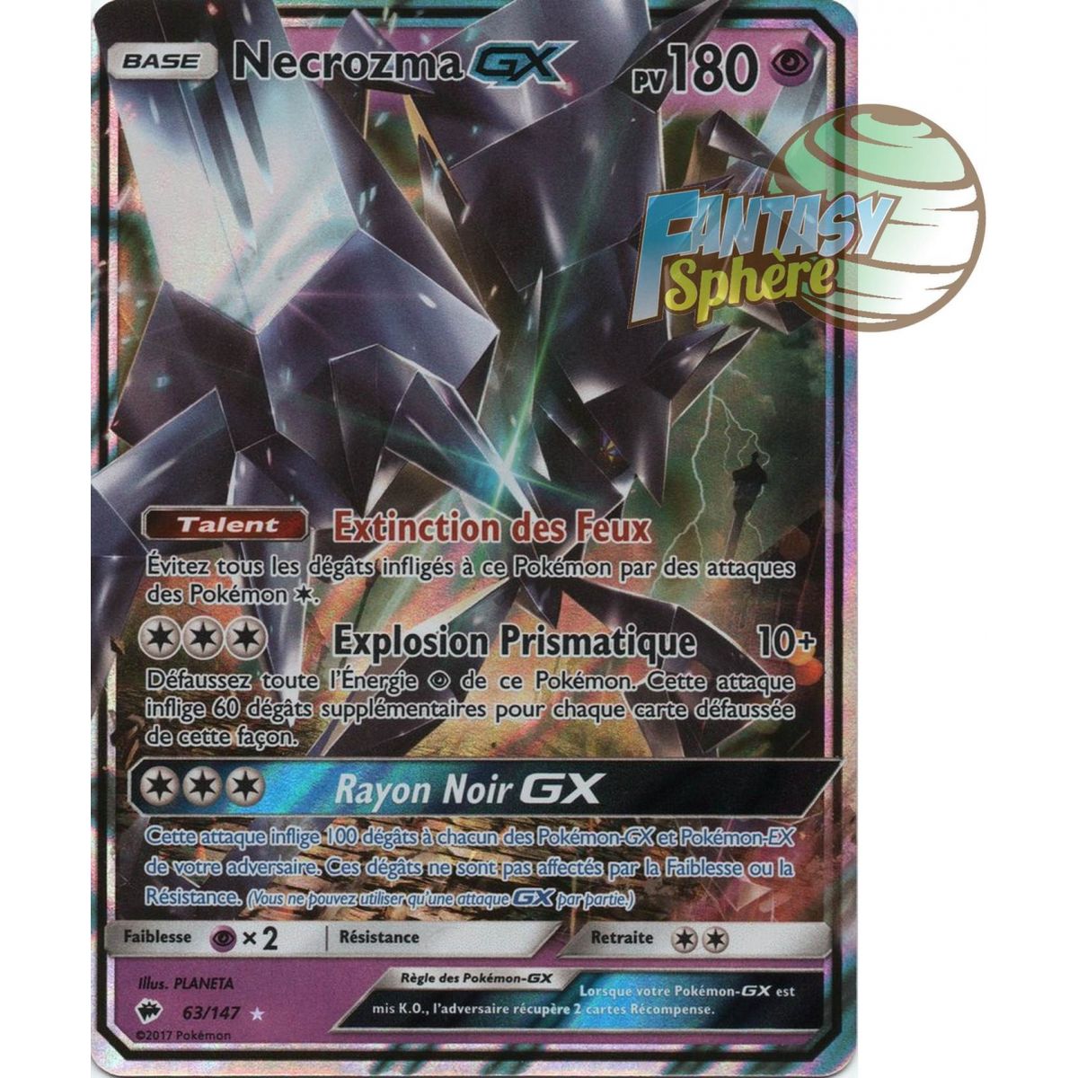 Necrozma GX - Ultra Rare 63/147 - Soleil et Lune 3 Ombres Ardentes