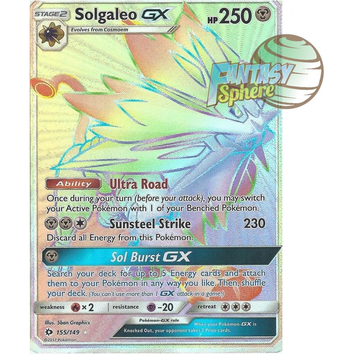 Item Solgaleo GX - Secret Rare 155/149 - Soleil et Lune 1