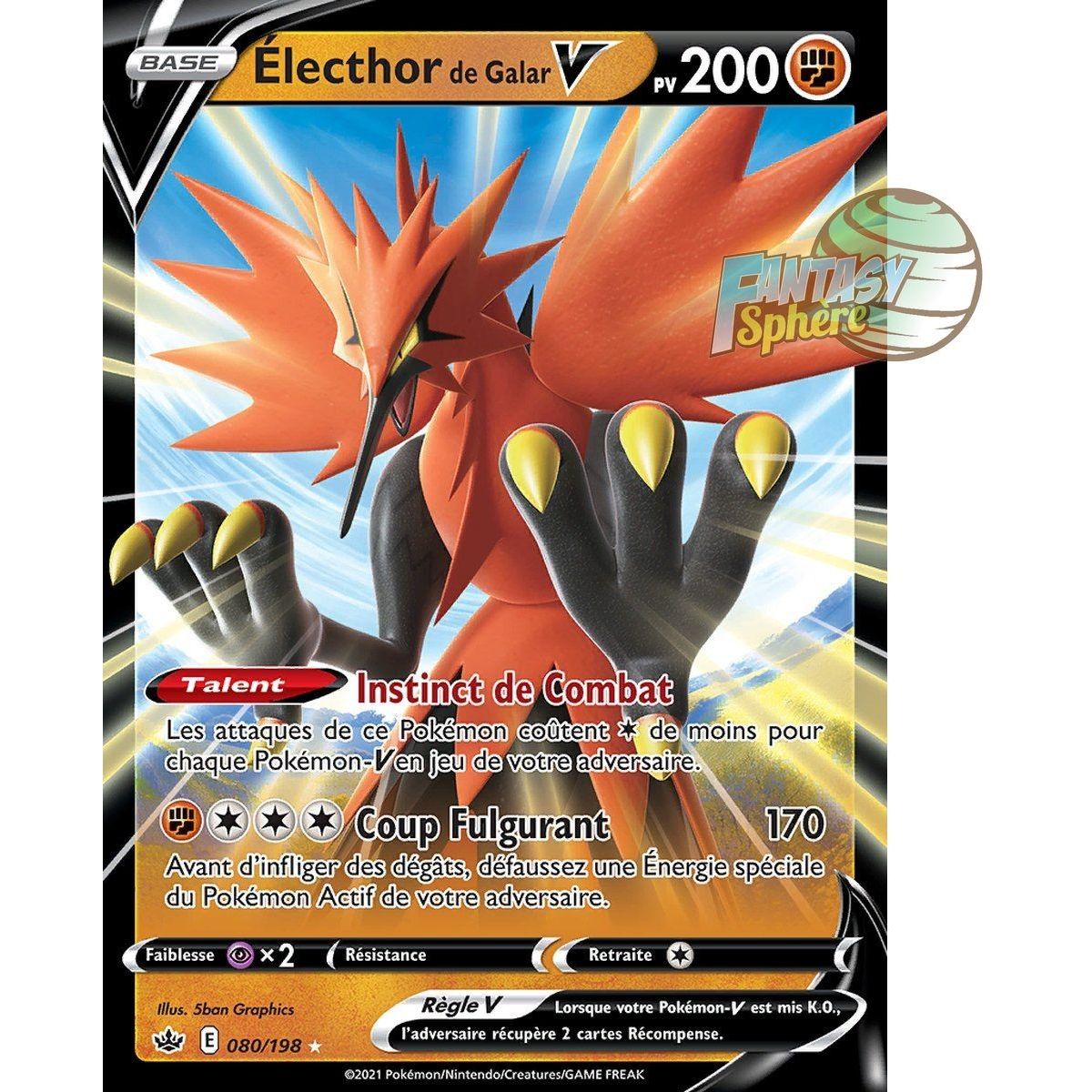 Item Électhor de Galar V - Ultra Rare 80/198 - Epee et Bouclier 6 Regne de Glace