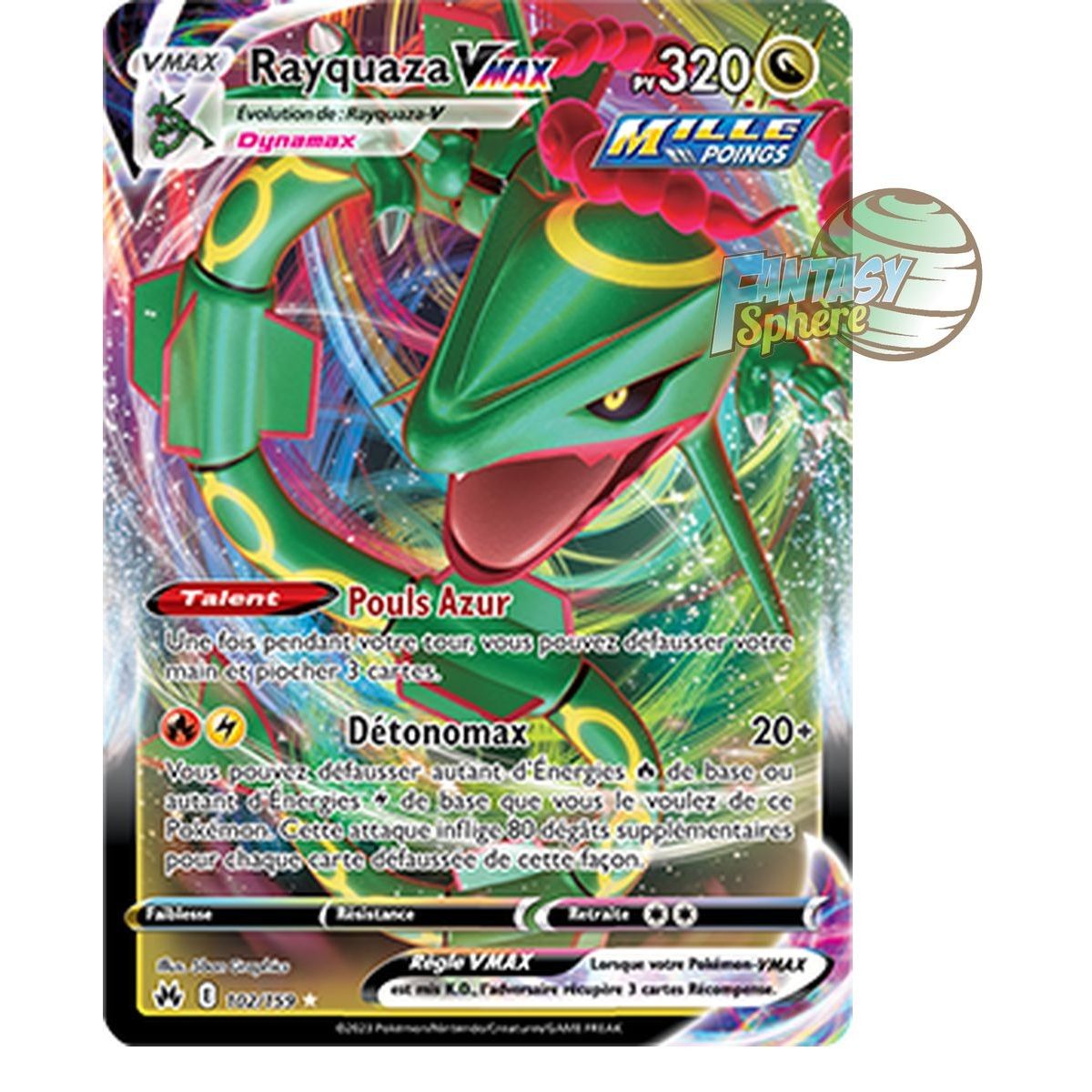 Item Rayquaza VMAX - Full Art Ultra Rare 102/159 - Epee et Bouclier 12.5 Zenith Supreme