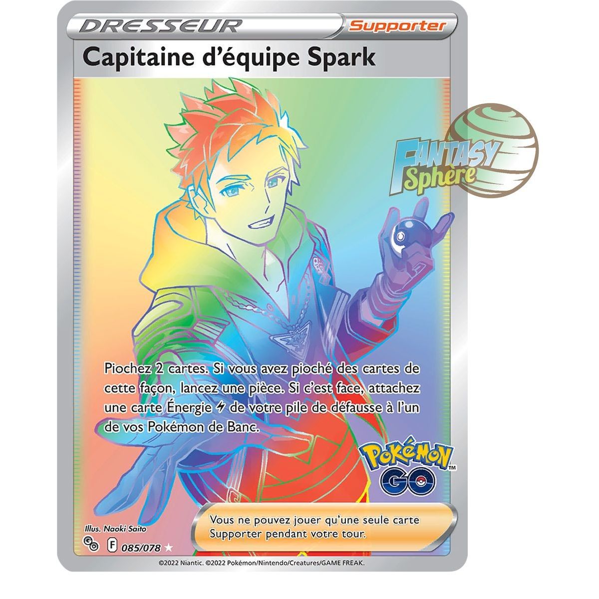 Item Capitaine d'équipe Spark - Secret Rare 85/78 - Epee et Bouclier 10.5 Pokemon GO