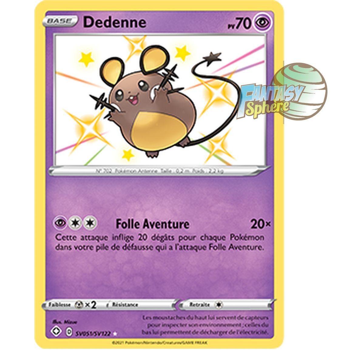 Dedenne - Shiny SV051/SV122 - Epee et Bouclier 4.5 Destinées Radieuses