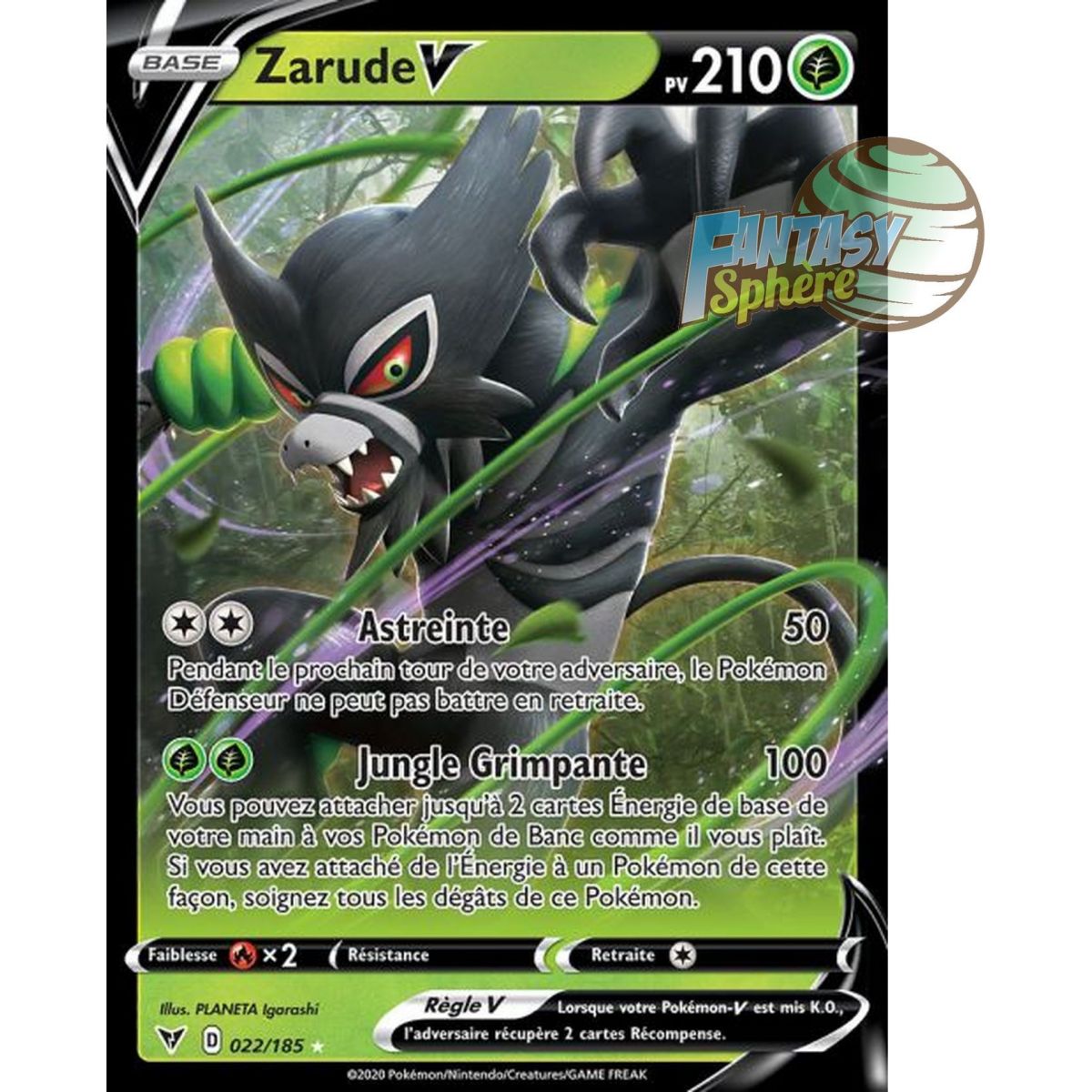 Item Zarude V - Ultra Rare 22/185 - Epee et Bouclier 4 Voltage Eclatant
